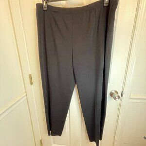 Ming Wang Solid Black Pullon Knit Pants Slacks Size 2X Career High Rise